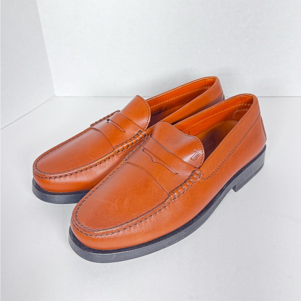 Tod's Tan Leather Slip-On Penny Loafers Mens Size 7 New without box
